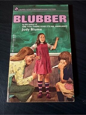 Judy Blue Pink and Green Illustrated Paperback Cover - 'Blubber'